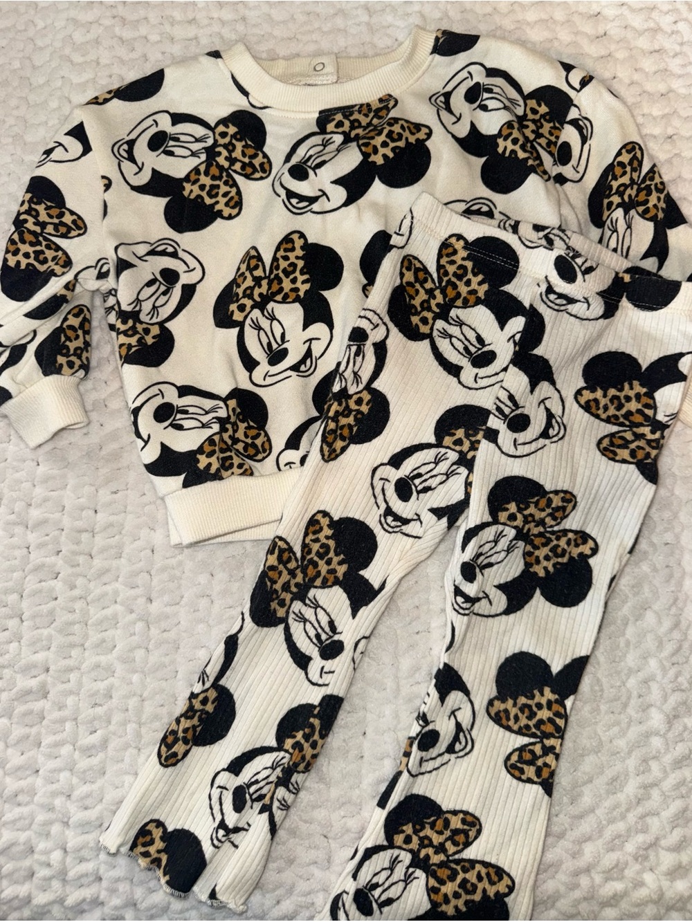 Disney Women's Black and White Sweater with Teal Logo